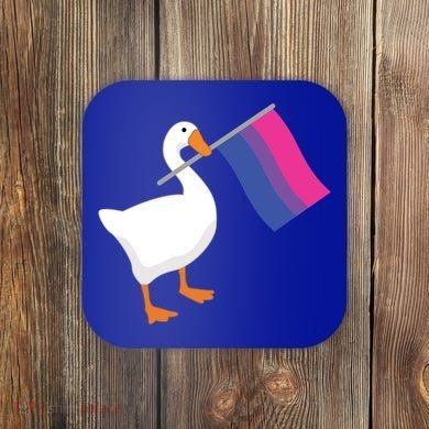 Bisexual Goose Game Lgbtq Bi Pride Parade Flag Untitled Honk Gift Coaster