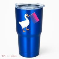Bisexual Goose Game Lgbtq Bi Pride Parade Flag Untitled Honk Gift Tumbler thumb 0