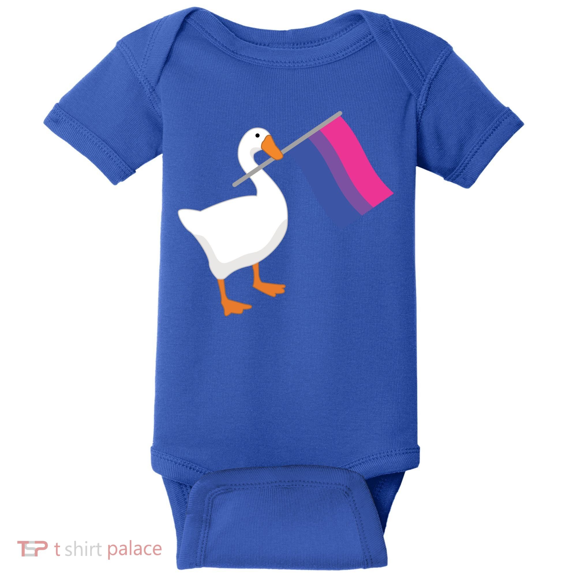Bisexual Goose Game Lgbtq Bi Pride Parade Flag Untitled Honk Gift Baby Bodysuit