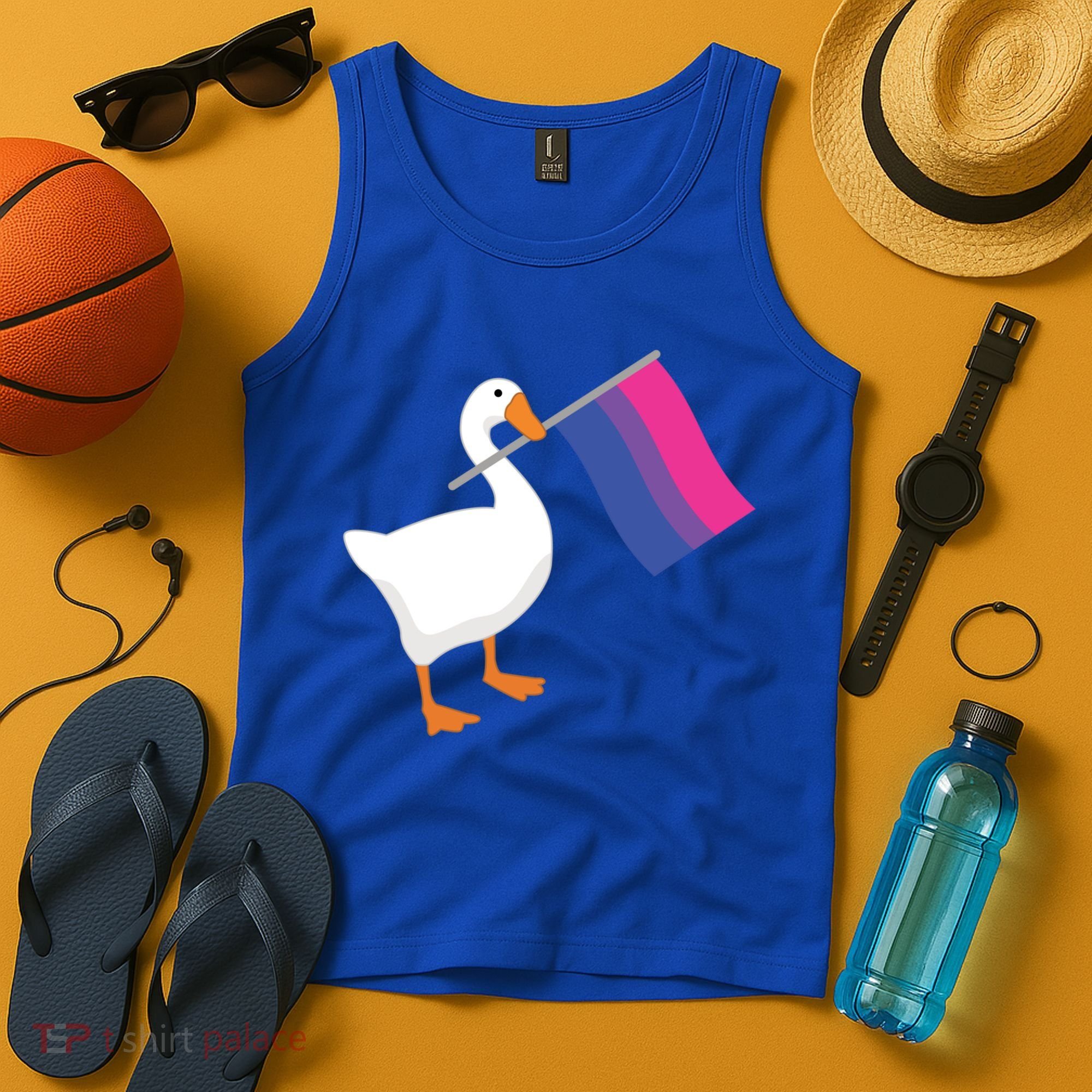 Bisexual Goose Game Lgbtq Bi Pride Parade Flag Untitled Honk Gift Tank Top