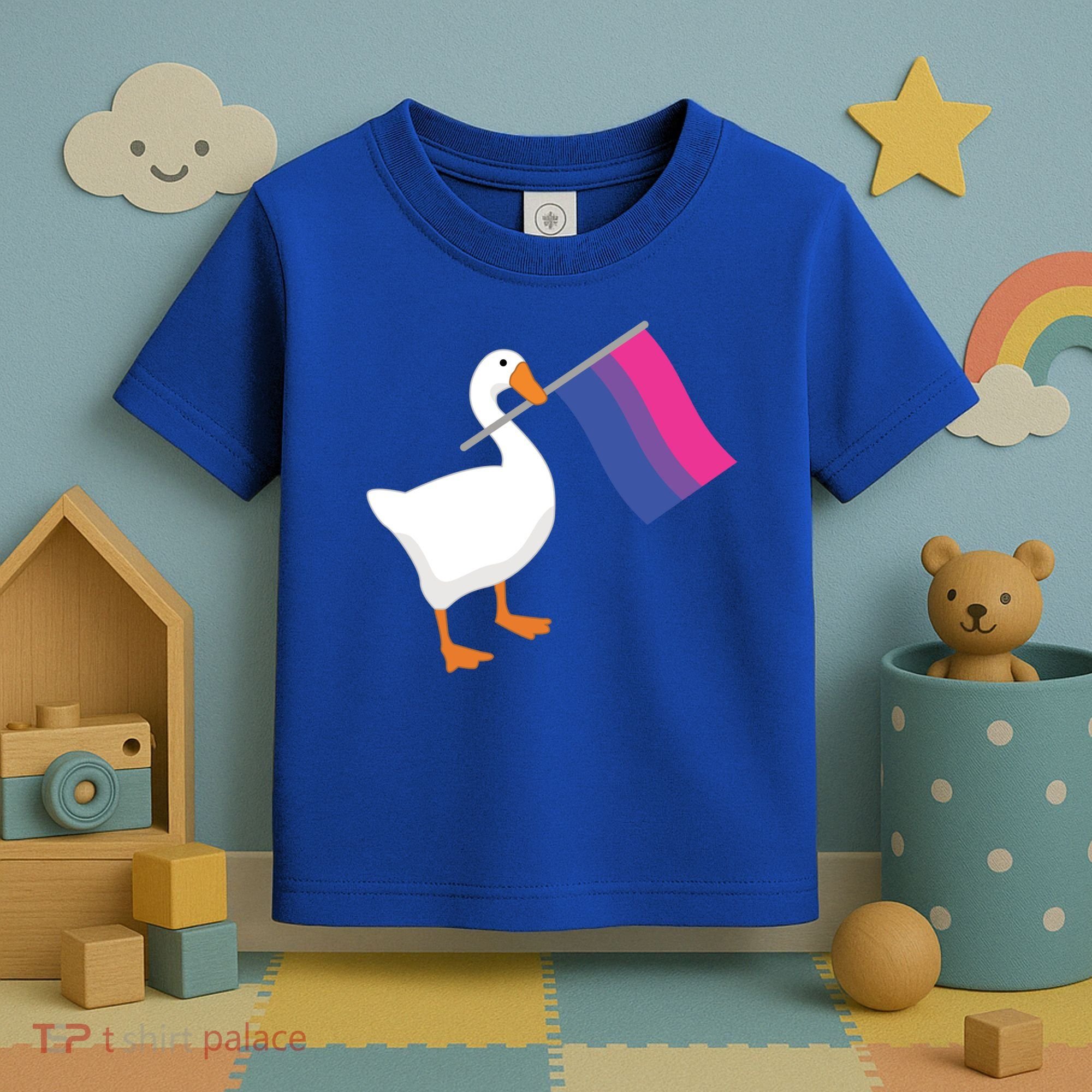 Bisexual Goose Game Lgbtq Bi Pride Parade Flag Untitled Honk Gift Toddler T-Shirt