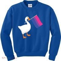 Bisexual Goose Game Lgbtq Bi Pride Parade Flag Untitled Honk Gift Kids Sweatshirt thumb 0