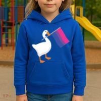 Bisexual Goose Game Lgbtq Bi Pride Parade Flag Untitled Honk Gift Kids Hoodie thumb 3