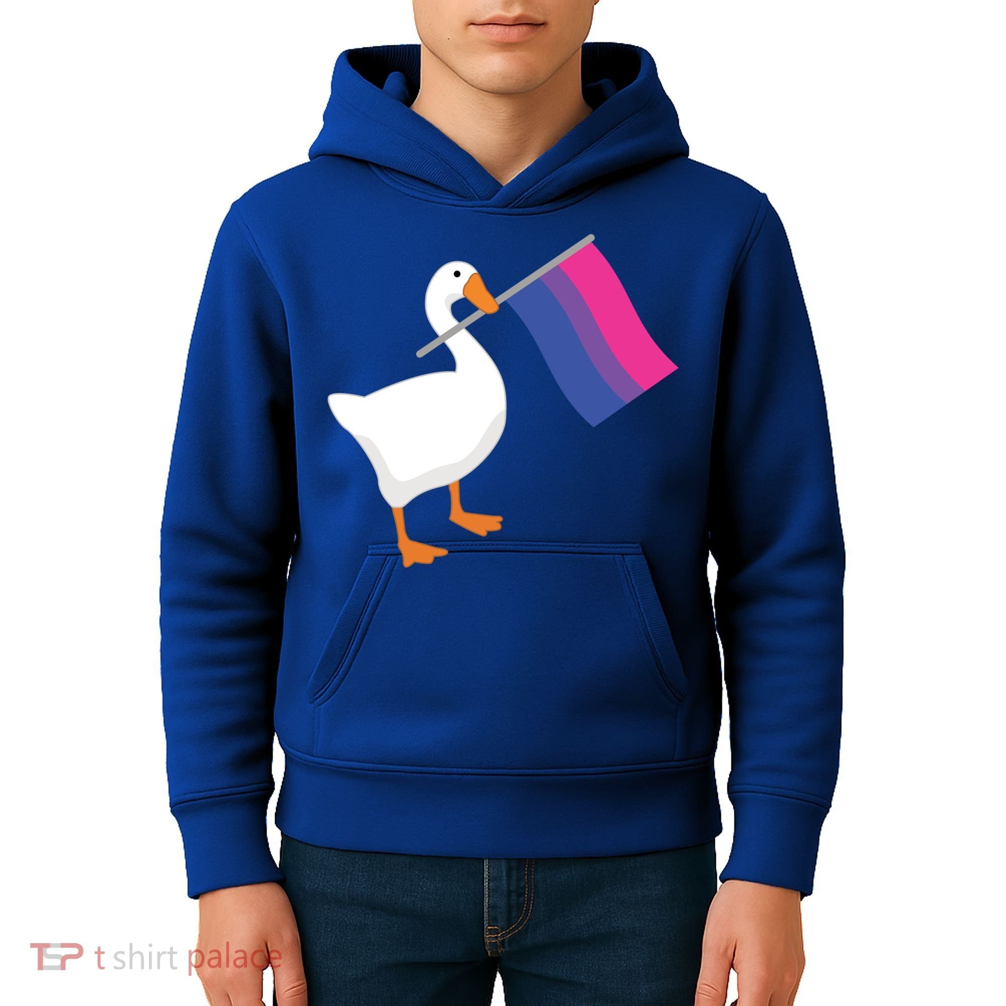 Bisexual Goose Game Lgbtq Bi Pride Parade Flag Untitled Honk Gift Kids Hoodie