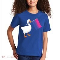 Bisexual Goose Game Lgbtq Bi Pride Parade Flag Untitled Honk Gift Kids T-Shirt thumb 2