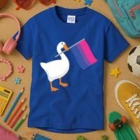 Bisexual Goose Game Lgbtq Bi Pride Parade Flag Untitled Honk Gift Kids T-Shirt thumb 3