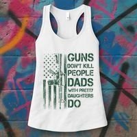Best Gift Guns DonT Kill People Dads With Pretty Daughters Women's Tank Top thumb 3