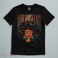 Black Girl God Says I Am Black Melanin History Month Pride T-Shirt thumb 5