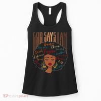 Black Girl God Says I Am Black Melanin History Month Pride Women's Tank Top thumb 0