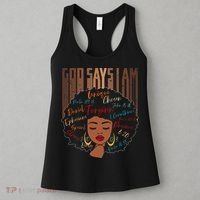 Black Girl God Says I Am Black Melanin History Month Pride Women's Tank Top thumb 3