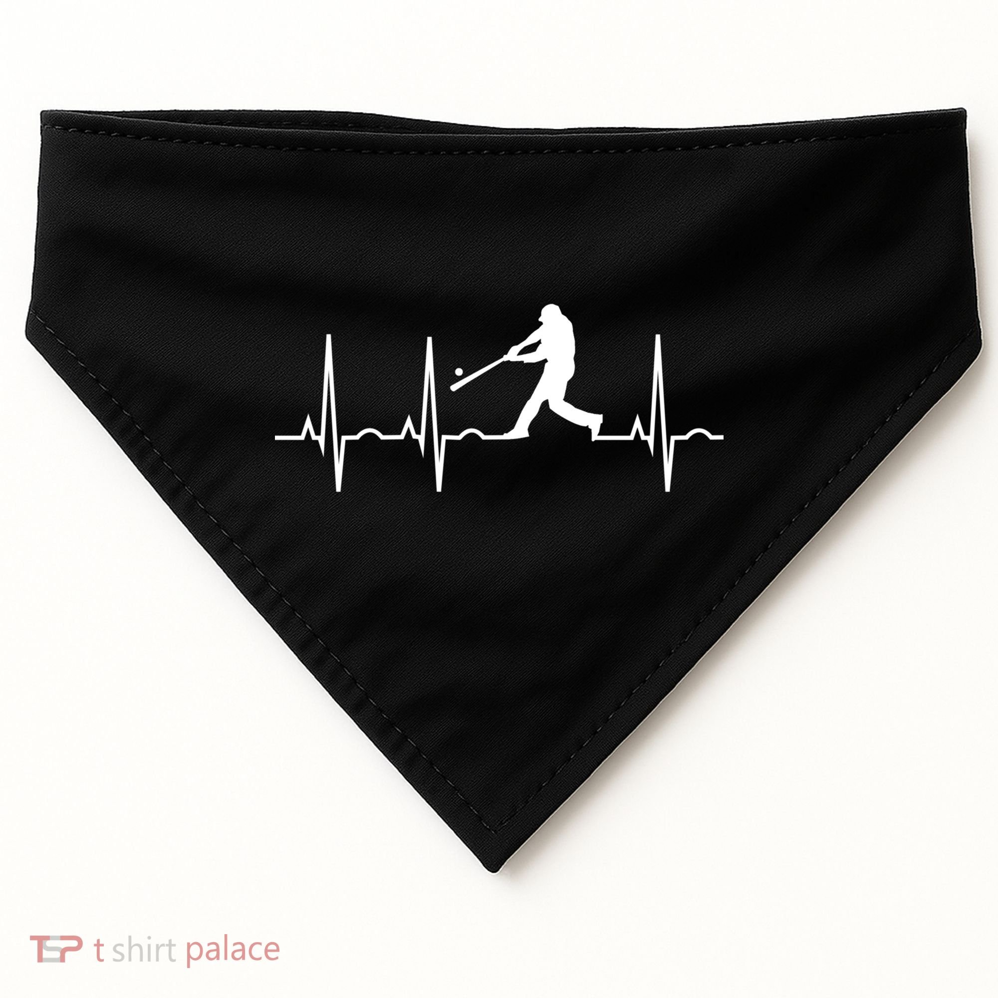 Baseball Great Gift Men Gift Baseball Player Heartbeat Gift USA-Made Doggie Bandana