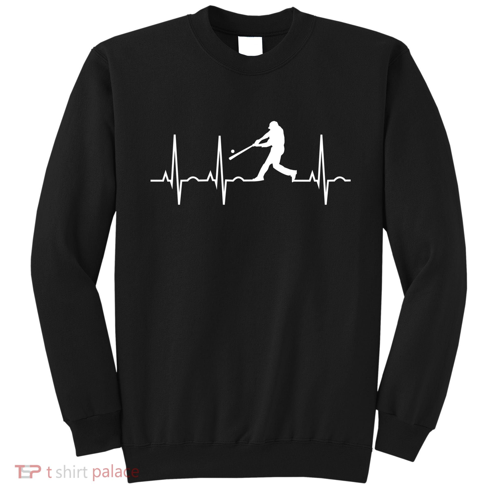 Baseball Great Gift Men Gift Baseball Player Heartbeat Gift Sweatshirt