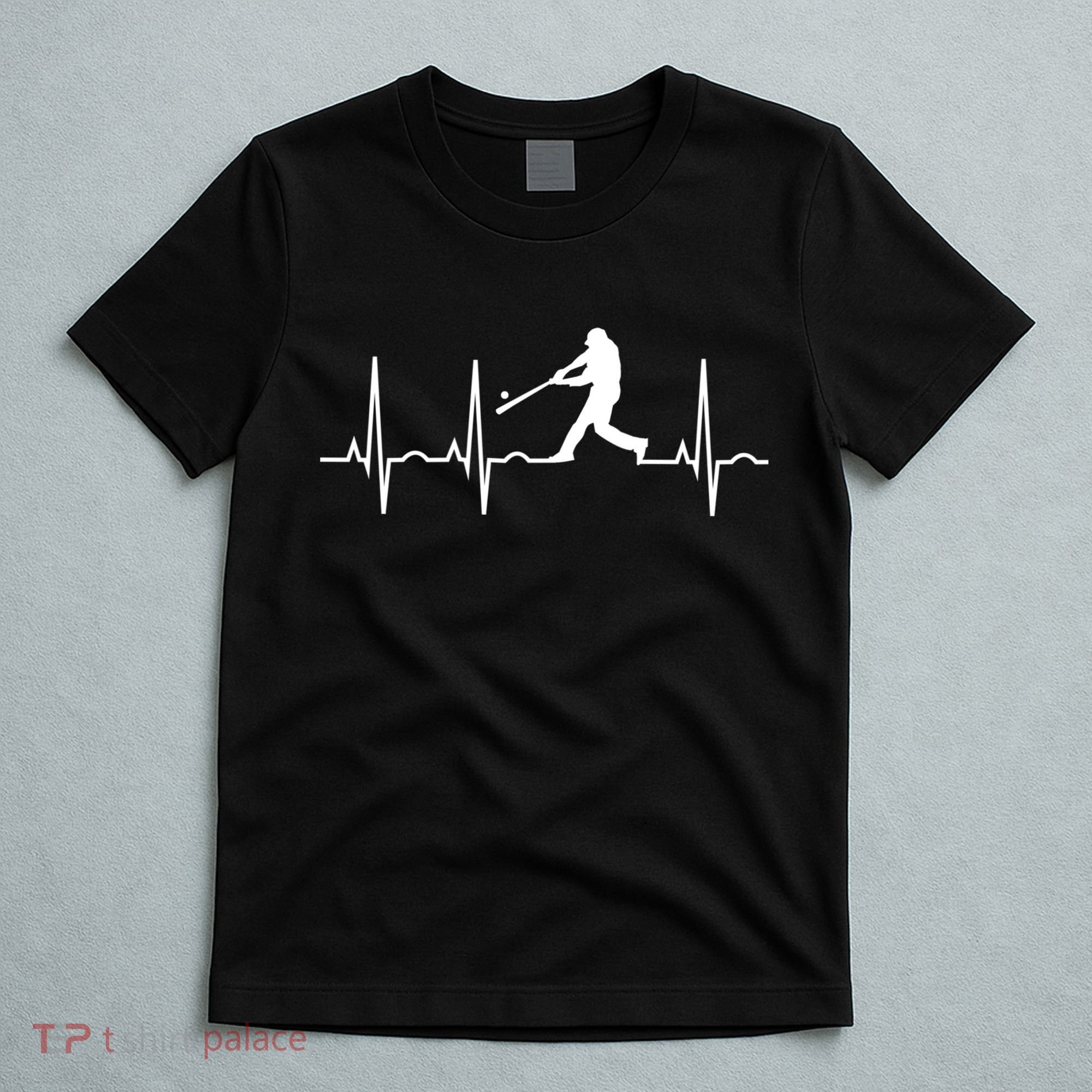 Baseball Great Gift Men Gift Baseball Player Heartbeat Gift T-Shirt