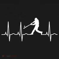 Baseball Great Gift Men Gift Baseball Player Heartbeat Gift T-Shirt thumb 7