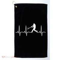 Baseball Great Gift Men Gift Baseball Player Heartbeat Gift Golf Towel thumb 0