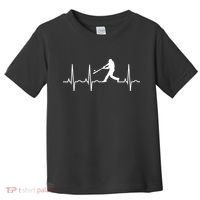 Baseball Great Gift Men Gift Baseball Player Heartbeat Gift Toddler T-Shirt thumb 0