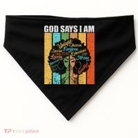 Black Girl God Says I Am Black Melanin Junenth USA-Made Doggie Bandana thumb 0