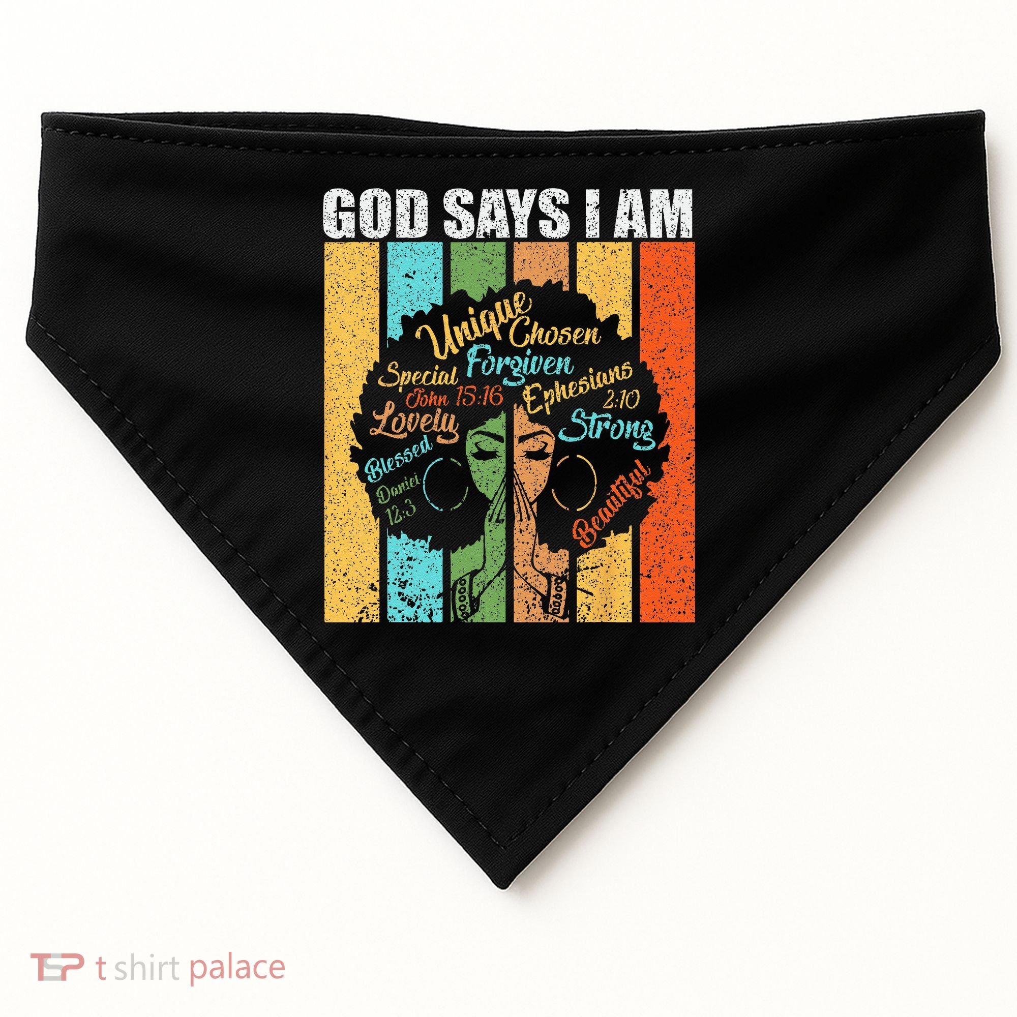 Black Girl God Says I Am Black Melanin Junenth USA-Made Doggie Bandana