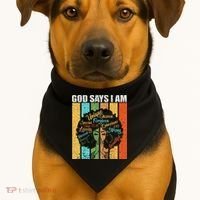 Black Girl God Says I Am Black Melanin Junenth USA-Made Doggie Bandana thumb 1