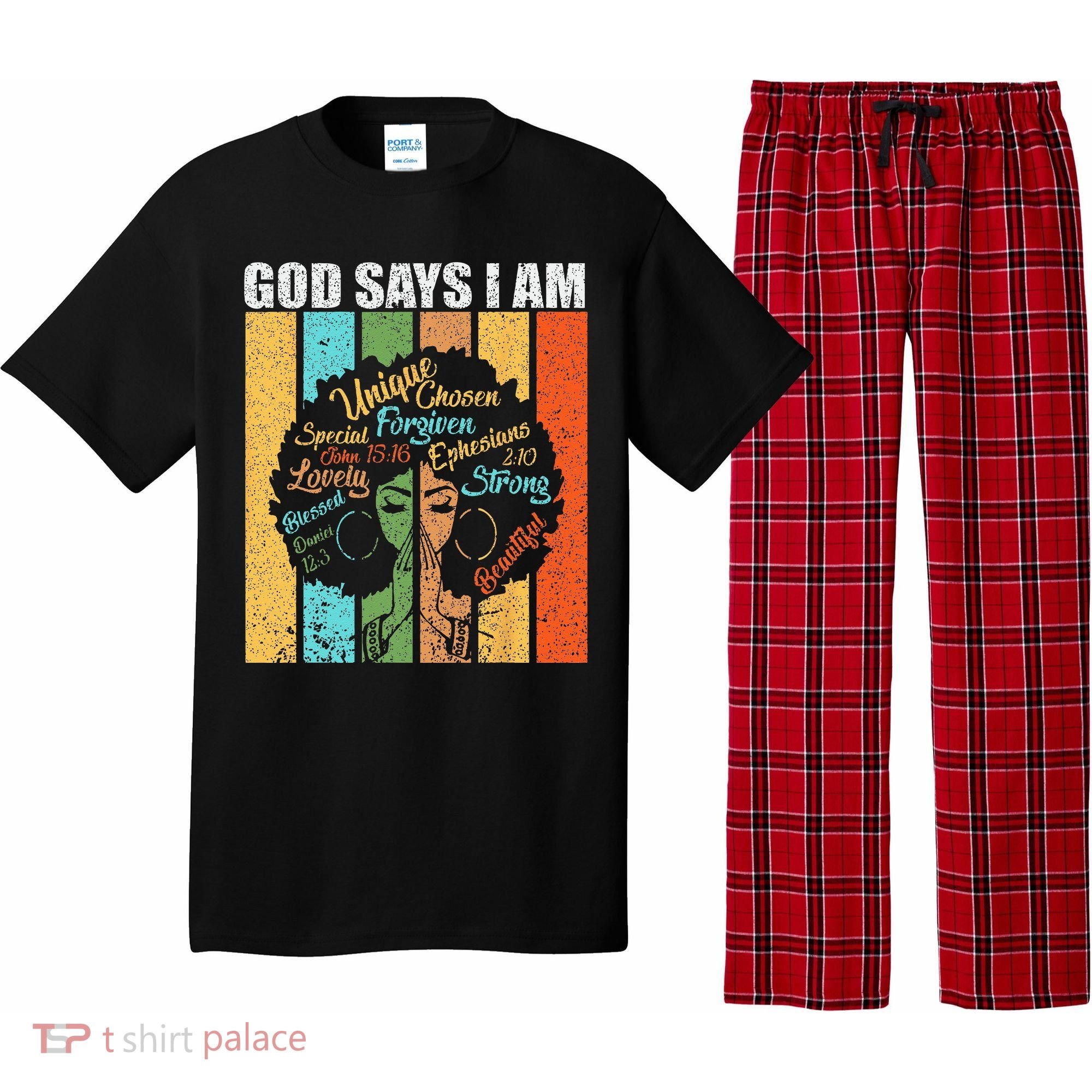 Black Girl God Says I Am Black Melanin Junenth Pajama Set