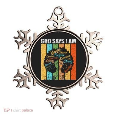 Black Girl God Says I Am Black Melanin Junenth Ornament