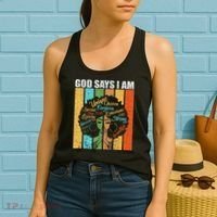 Black Girl God Says I Am Black Melanin Junenth Women's Tank Top thumb 2