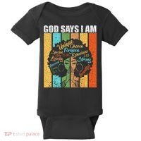 Black Girl God Says I Am Black Melanin Junenth Baby Bodysuit thumb 0
