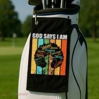 Black Girl God Says I Am Black Melanin Junenth Golf Towel thumb 2