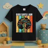 Black Girl God Says I Am Black Melanin Junenth Toddler T-Shirt thumb 3