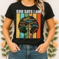 Black Girl God Says I Am Black Melanin Junenth Women's T-Shirt thumb 2