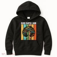 Black Girl God Says I Am Black Melanin Junenth Kids Hoodie thumb 0