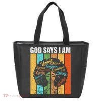 Black Girl God Says I Am Black Melanin Junenth Tote Bag thumb 0