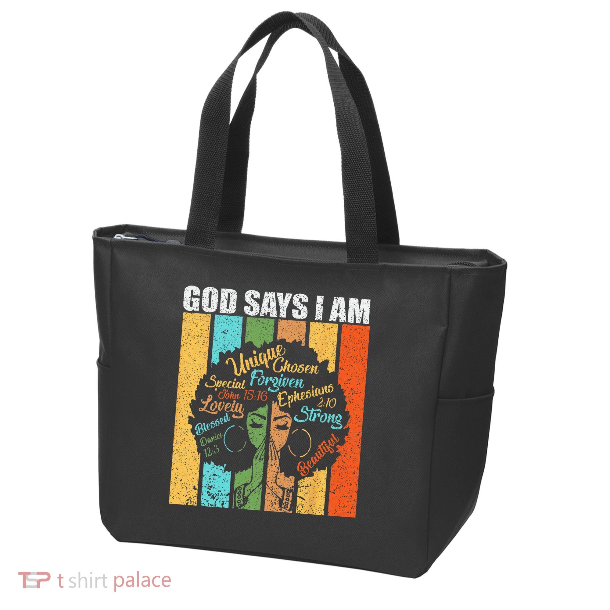 Black Girl God Says I Am Black Melanin Junenth Tote Bag