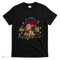 Black Girl God Says I Am Black Melanin History Month Pride T-Shirt thumb 0