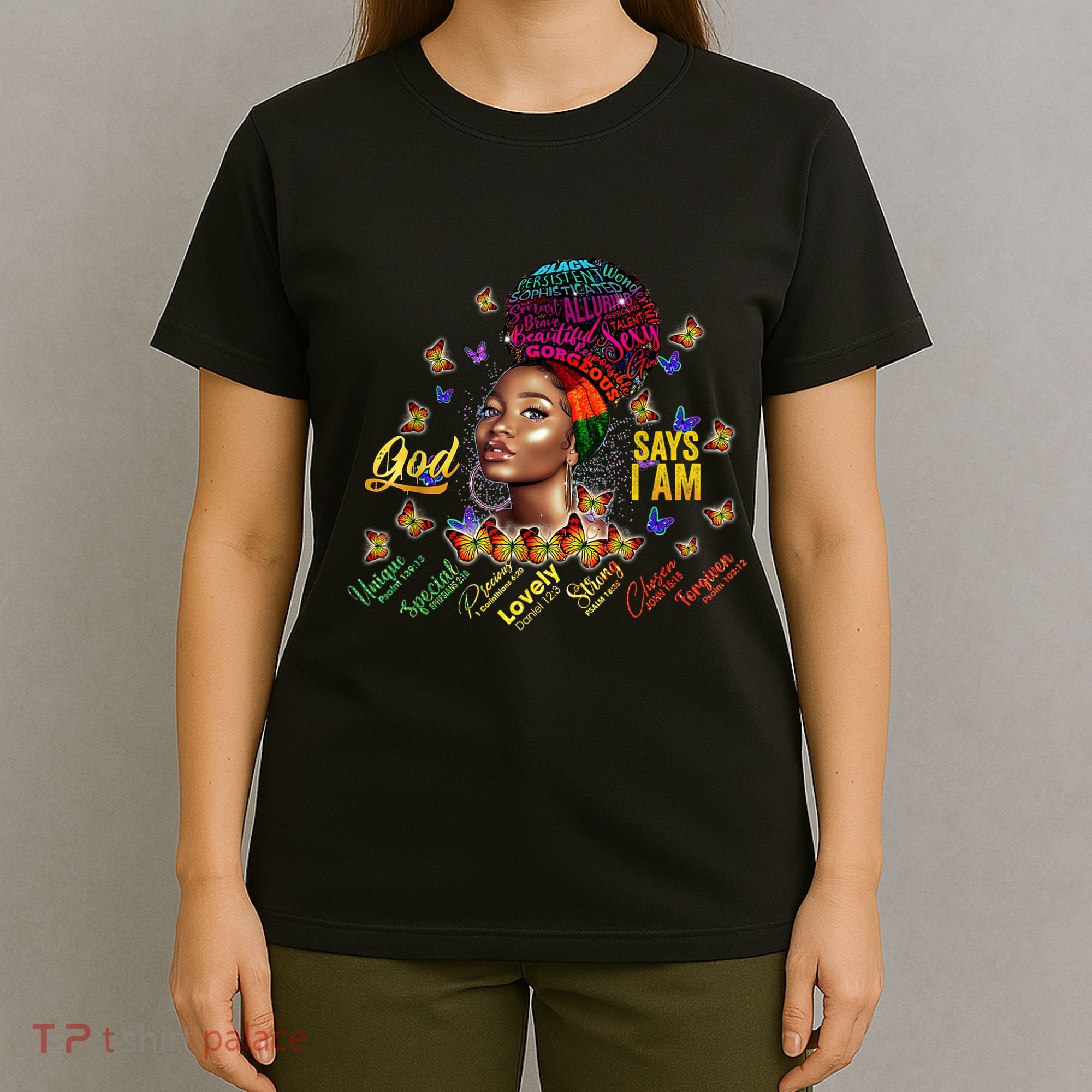 Black Girl God Says I Am Black Melanin History Month Pride T-Shirt