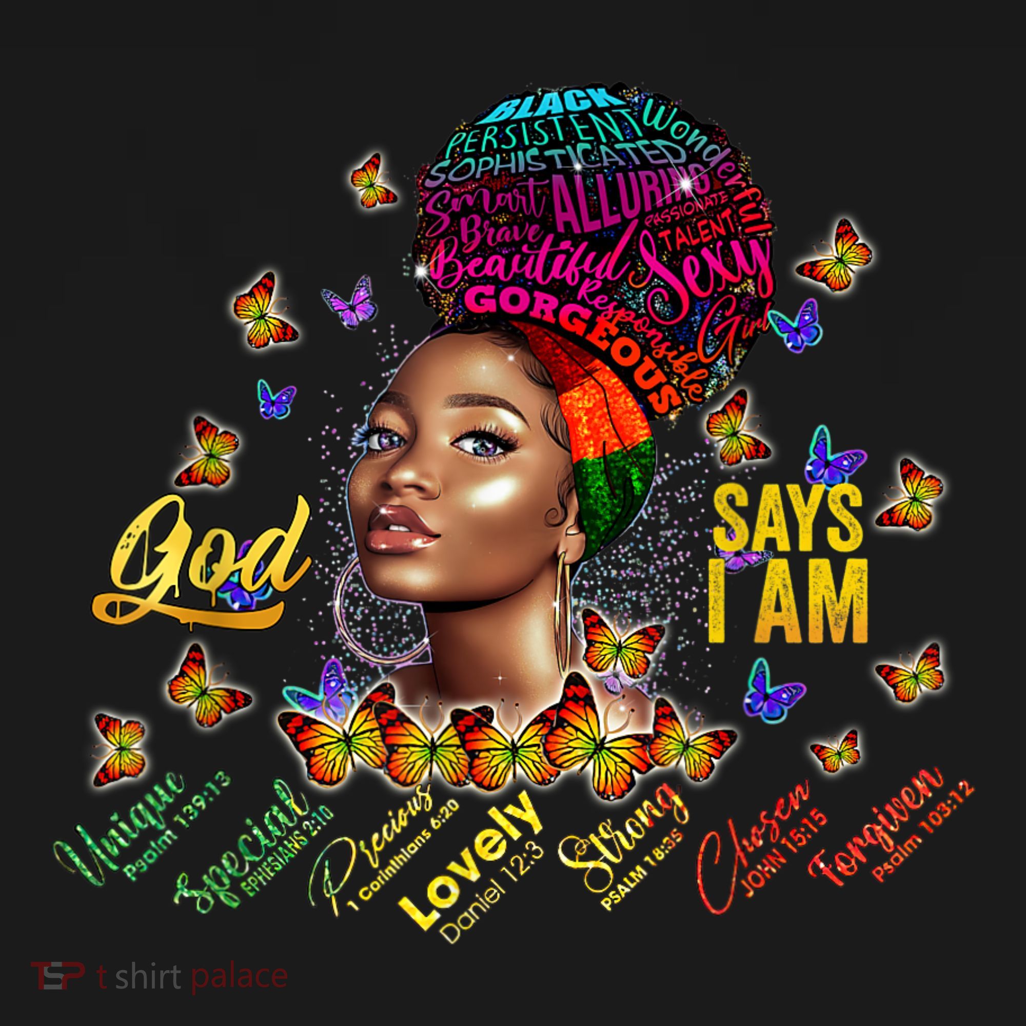 Black Girl God Says I Am Black Melanin History Month Pride T-Shirt
