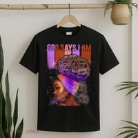 Black Girl God Says I Am Black Melanin History Month Pride T-Shirt thumb 2