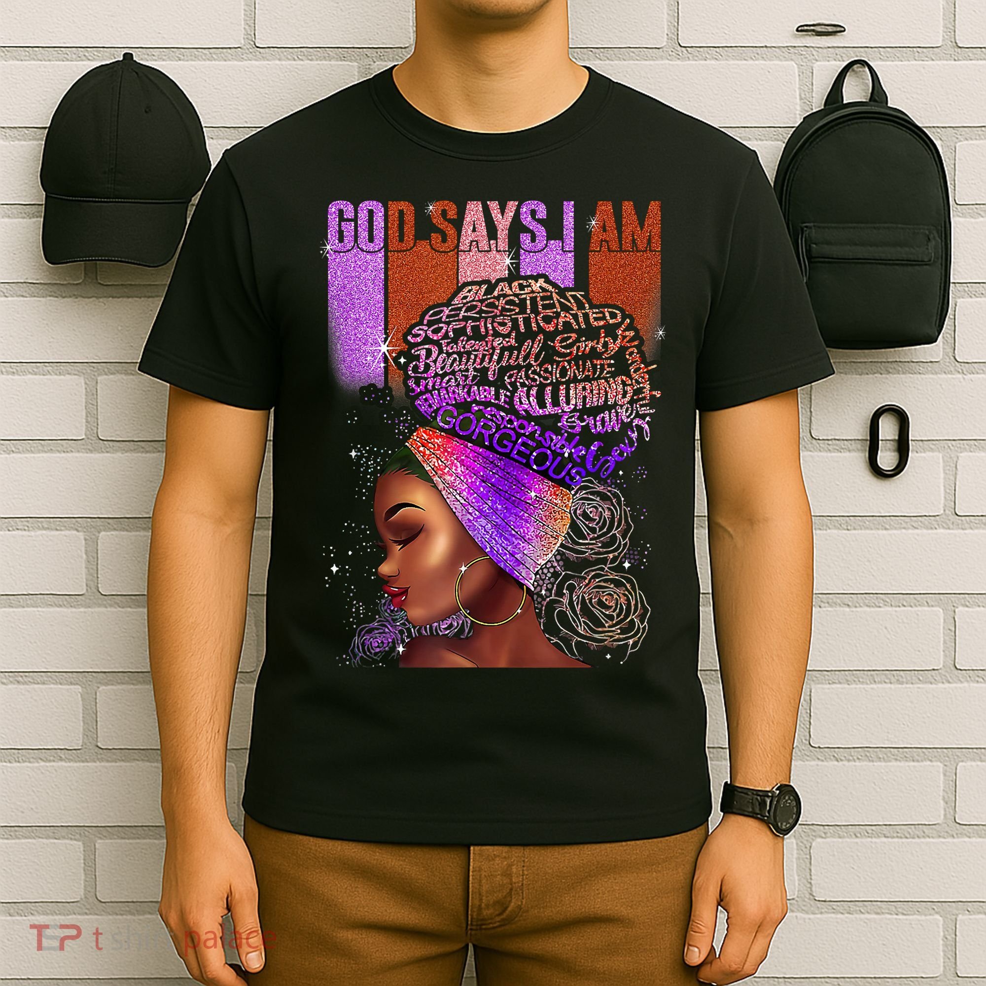Black Girl God Says I Am Black Melanin History Month Pride T-Shirt