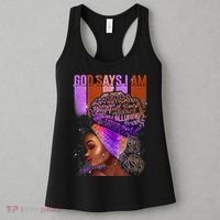 Black Girl God Says I Am Black Melanin History Month Pride Women's Tank Top thumb 3