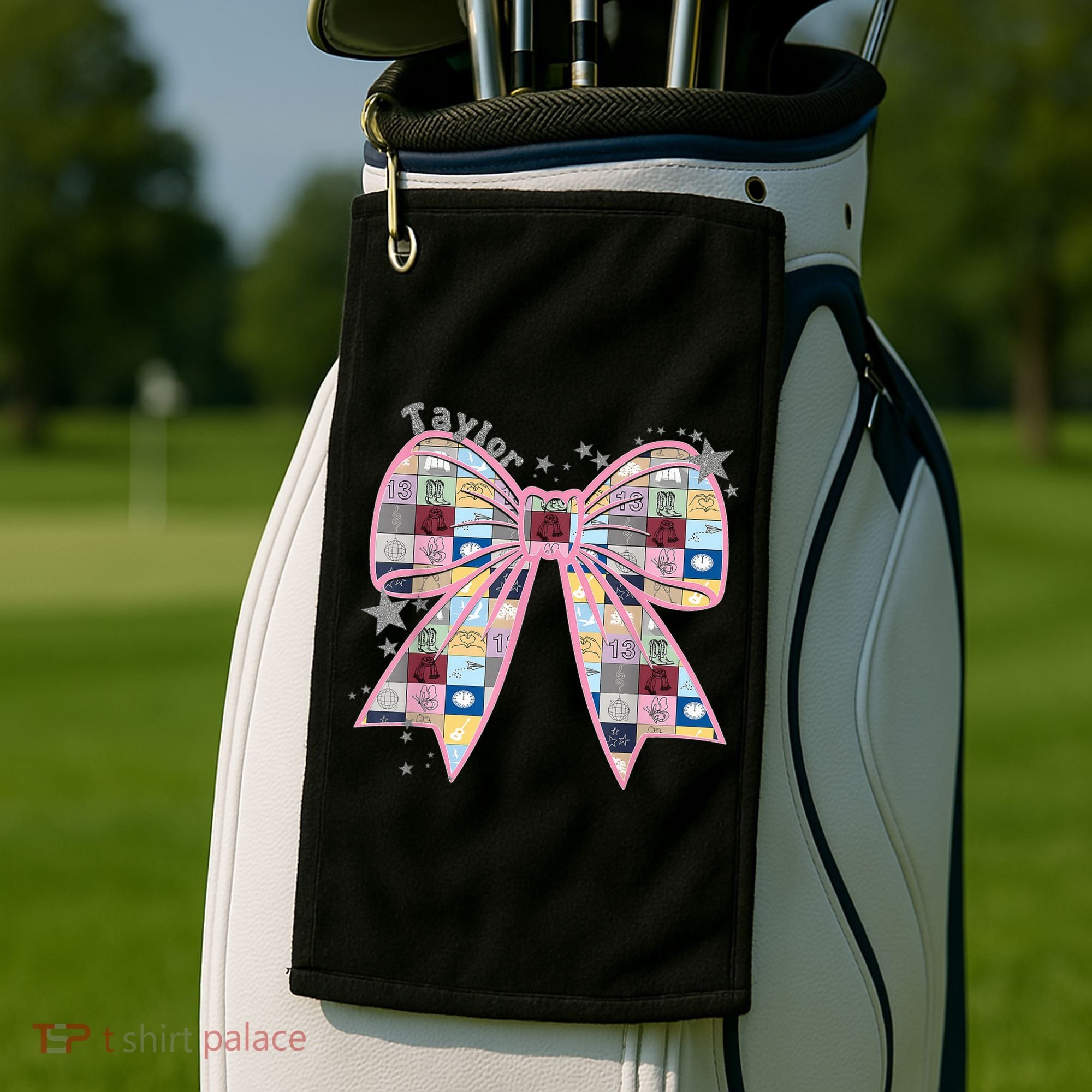 Birthday Girl Groovy Taylor First Name Personalized P.i.n.k Golf Towel
