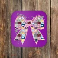 Birthday Girl Groovy Taylor First Name Personalized P.i.n.k Coaster thumb 0