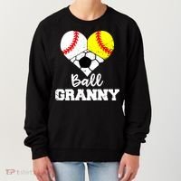 Ball Granny Heart Funny Baseball Softball Soccer Granny Gift Women's Sweatshirt thumb 0