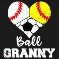 Ball Granny Heart Funny Baseball Softball Soccer Granny Gift Women's Hoodie thumb 2