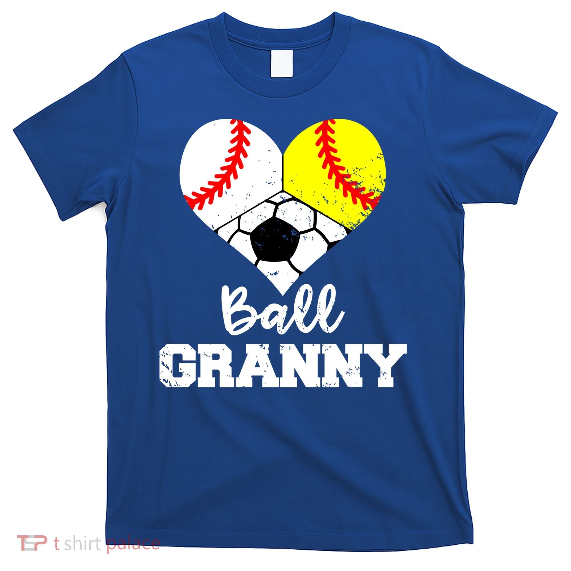 Ball Granny Heart Funny Baseball Softball Soccer Granny Gift T-Shirt