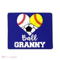 Ball Granny Heart Funny Baseball Softball Soccer Granny Gift Mousepad thumb 0