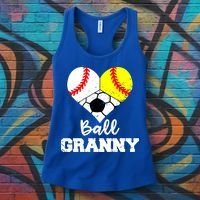 Ball Granny Heart Funny Baseball Softball Soccer Granny Gift Women's Tank Top thumb 3