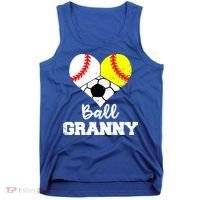 Ball Granny Heart Funny Baseball Softball Soccer Granny Gift Tank Top thumb 0
