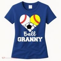 Ball Granny Heart Funny Baseball Softball Soccer Granny Gift Women's T-Shirt thumb 0