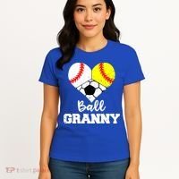 Ball Granny Heart Funny Baseball Softball Soccer Granny Gift Women's T-Shirt thumb 4