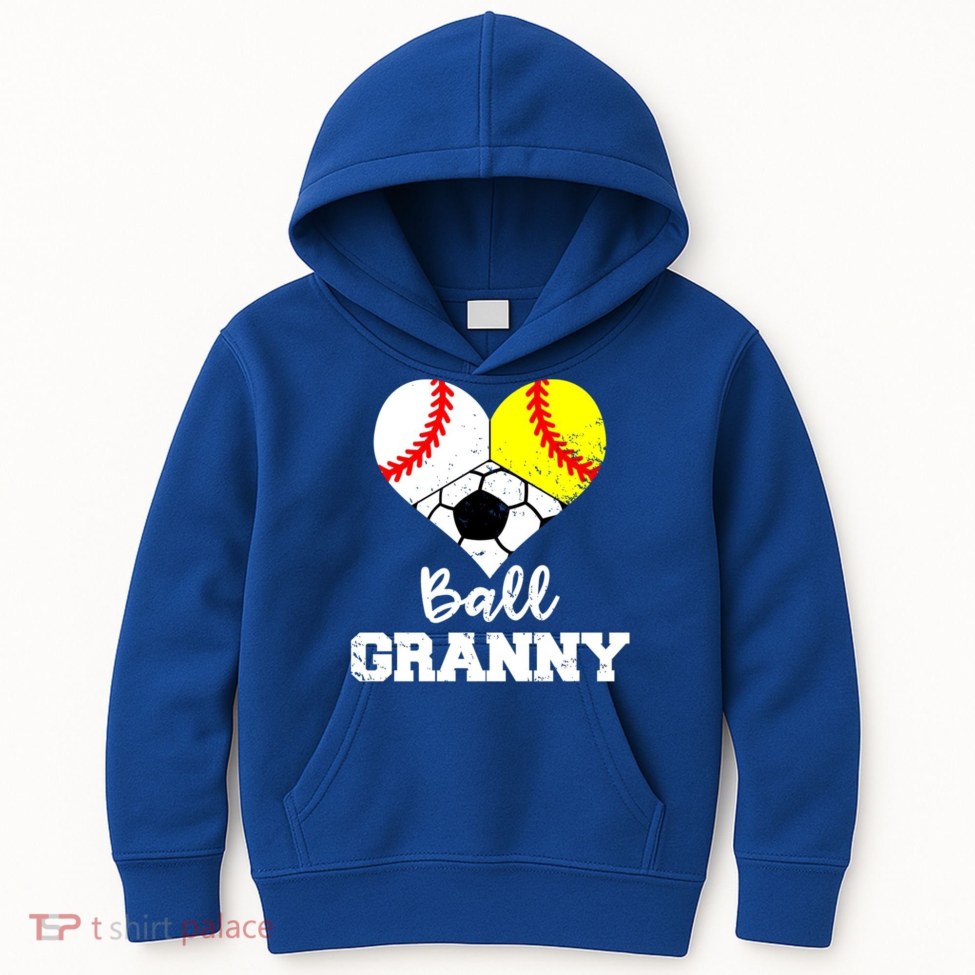 Ball Granny Heart Funny Baseball Softball Soccer Granny Gift Kids Hoodie